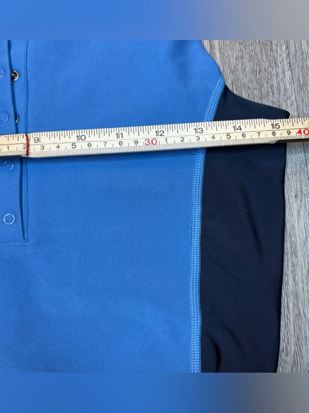 Abercrombie YPB SculptLUX plunge Henley top blue black medium